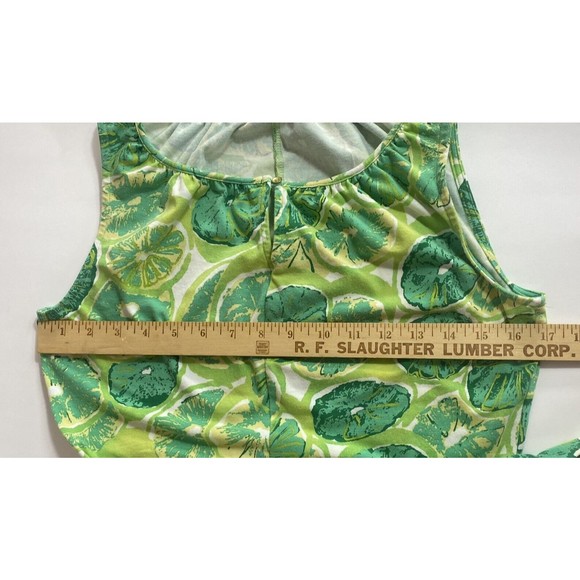Lands End Green Floral Pullover Knit Tank Dress Womens Size 6-8 - Picture 8 of 8